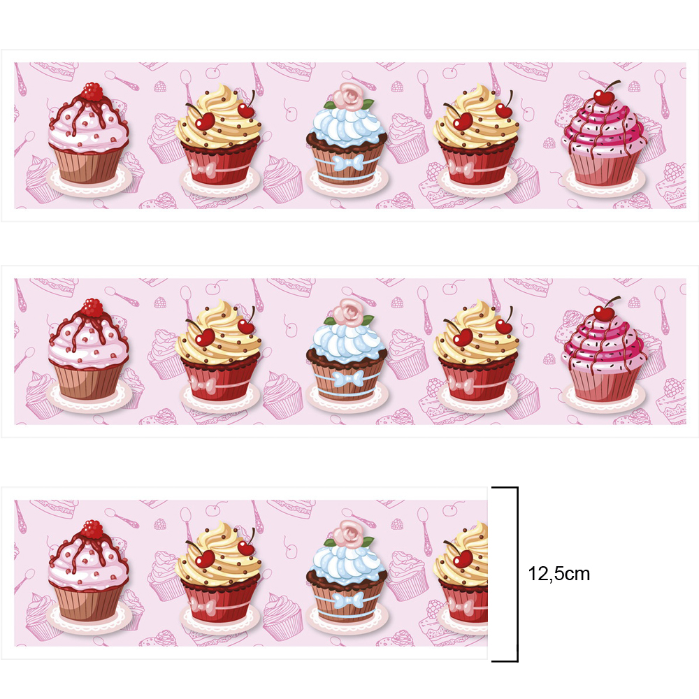 Tecido Tricoline Digital Cupcake Rosa (Cupcake) - Loja Tear